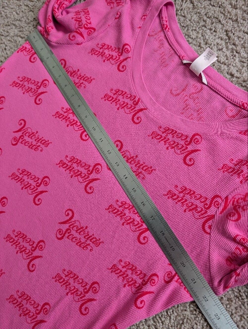 Victoria's Secret Womens Pink Script Logo Lightweight Thermal PJ Top Size Large - Picture 8 of 10